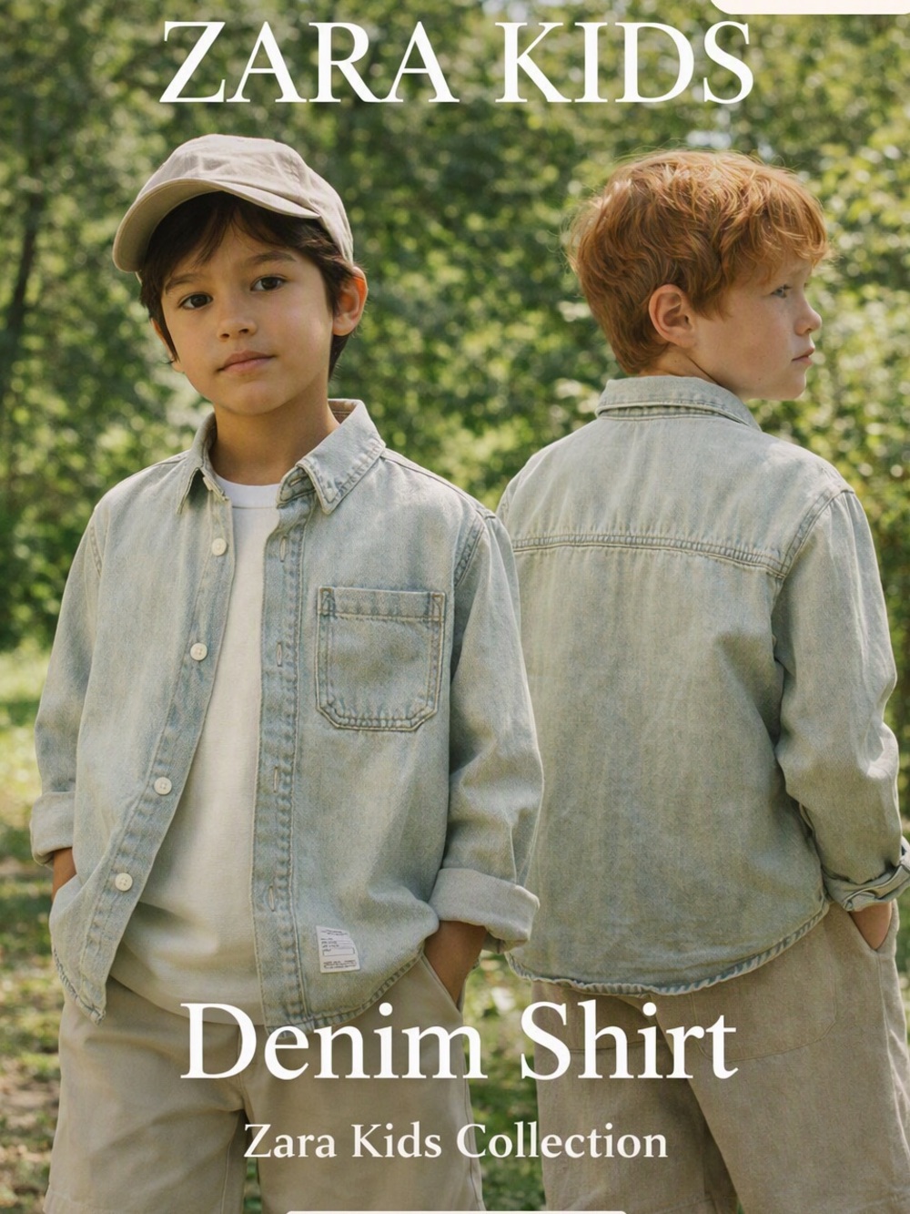 Zara Kids Light Wash Denim Button-Up Shirt / Overshirt (Size 8-9 Yrs / 134 cm) ✨
